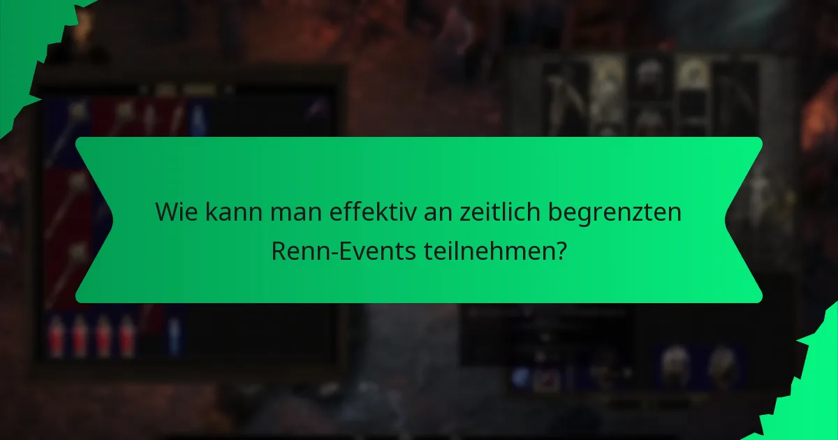 Wie kann man effektiv an zeitlich begrenzten Renn-Events teilnehmen?