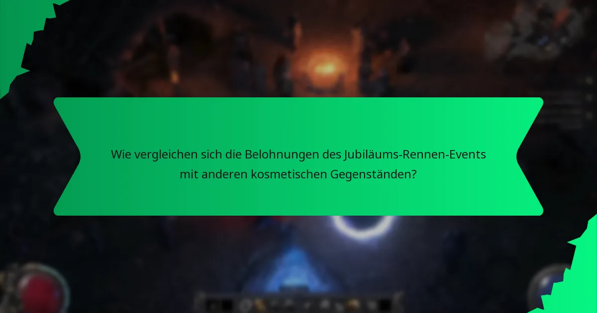 Wie vergleichen sich die Belohnungen des Jubiläums-Rennen-Events mit anderen kosmetischen Gegenständen?